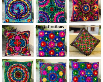 All Size And  Color Suzani Cushion Cover, 16x16 Inch,40x40 Centimetre Indian Handmade cushion,Colorful Emboidered Cushion,Boho Cushion Cover