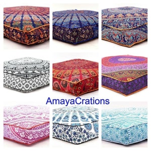 Bohemian floor cushions - decorative cushion cover, Mandala Floor Pillow, Meditation cushion, large floor pillow indian cushion hippie Art,