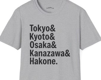 Camiseta de ciudades de Japón, nombres de ciudades japonesas famosas