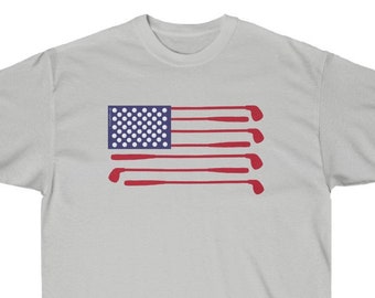 Men's Golf Shirt, Golf Theme American Flag Men's Classic Short Sleeve Tee Golf Gifts for Husband Boyfriend Dad Uncle Brother Son Grandfather