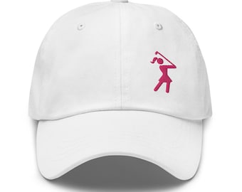 Womens Golf Hat, Iconic Female Golfer Twill Baseball Cap, Golfer Gift for Mom, Daughter, Sister, Aunt, Grandma, Custom Personalized Monogram