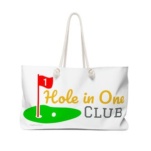 Hole In One Club Golf Tote Bag, Perfect Gift for a Golfer Who Made a Hole in One, Weekender Beach Bag, Big Shopping Tote, Large Handbag
