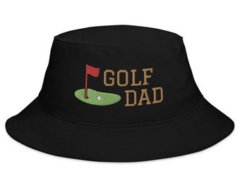Mens Golf Bucket Hat, Golf Dad, Embroidered Wide Brim Cap, Unique Gift for Golfer Dad, Grandpa, Golf League Friend Brother, Coach Golf Team