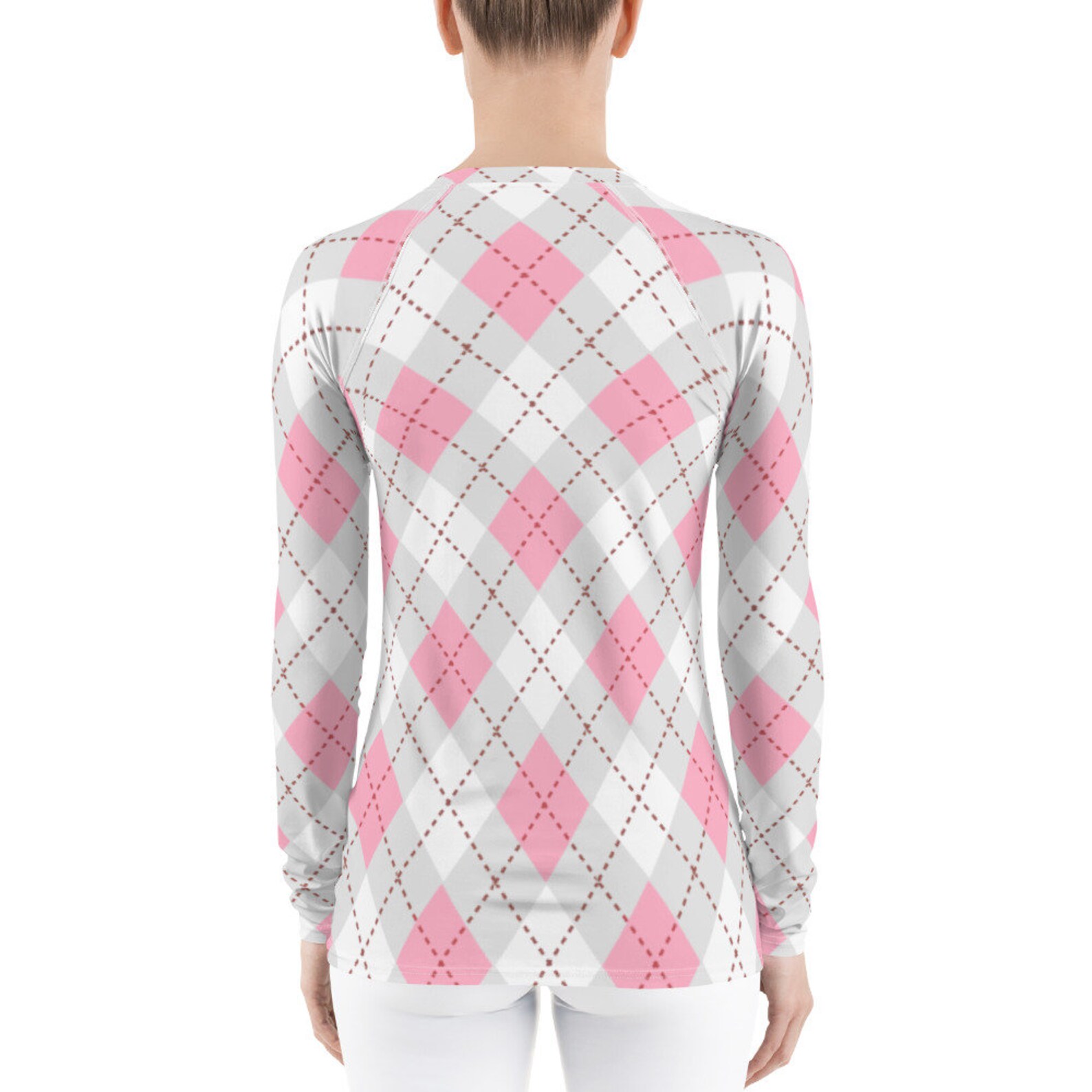 Women's Golf Shirt Pastel Argyle in Roze Wit en Grijs Etsy