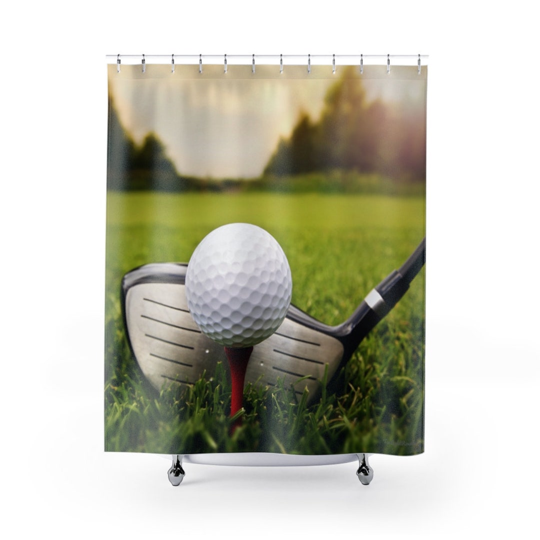 Golf Shower Curtain Driver and Ball on a Tee Photo Print Etsy