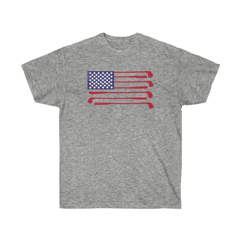 Men's Golf Shirt, Golf Theme American Flag Men's Classic Short Sleeve Tee Golf Gifts for Husband Boyfriend Dad Uncle Brother Son Grandfather image 3
