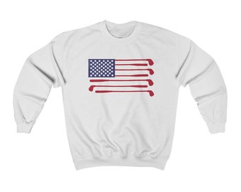 American Flag Golf Sweatshirt, Long-sleeve shirt, Golfer Gifts for Husband Wife Boyfriend Girlfriend Dad Mom Uncle Brother Son Grandpa