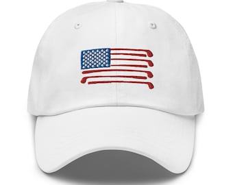 American Flag Golf Hat, Men's Golf Hat, Women's Golf Hat, Unisex Baseball Cap, Gift for Patriotic Golfer, Custom Personalized Monogram