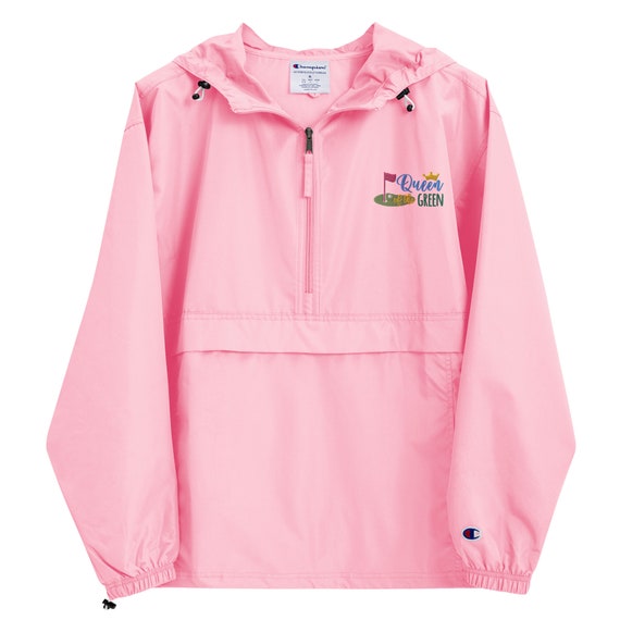 Womens Golf Rain Jacket Queen of the Green Embroidered Champion