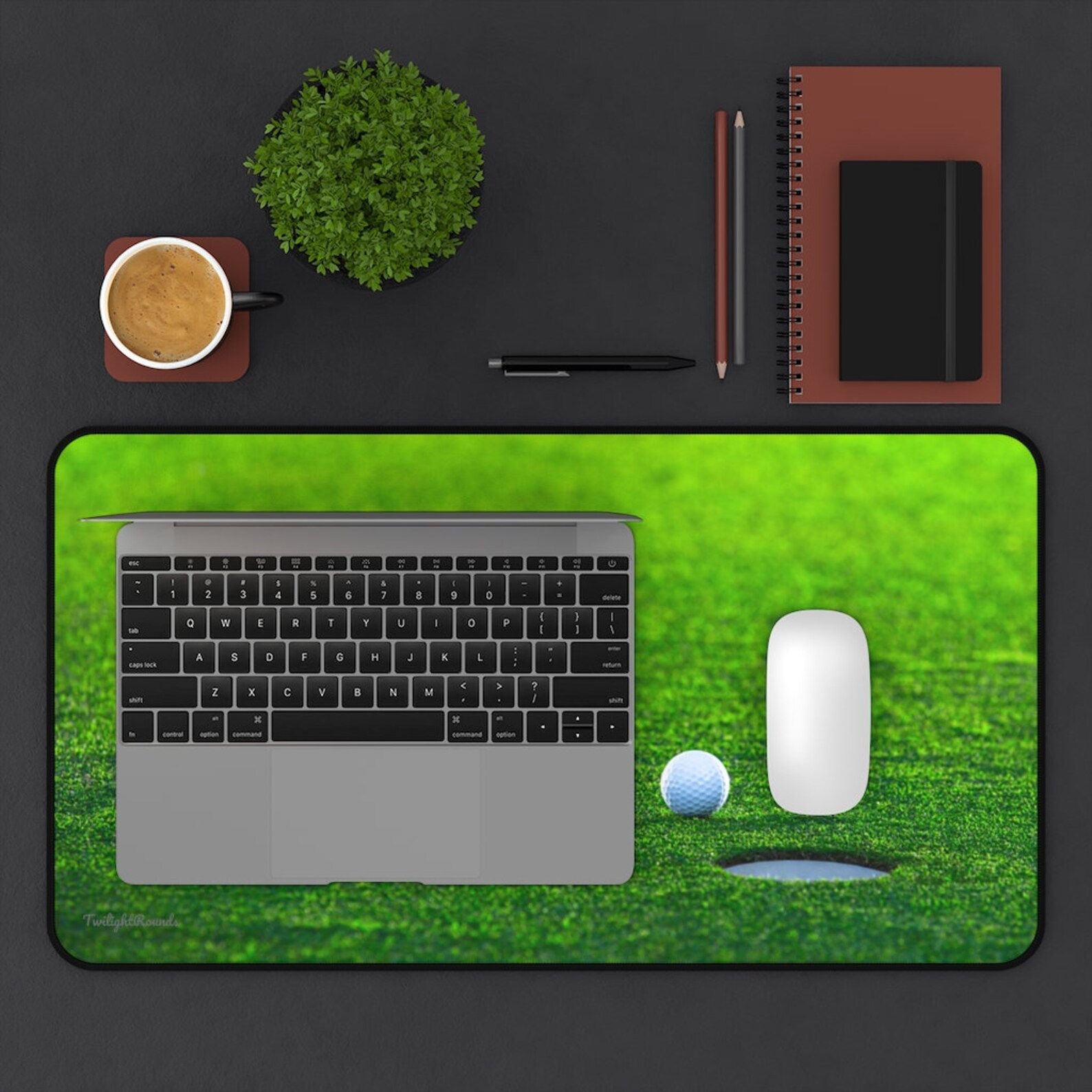 Golf Gift Golf Desk Mat Golf Ball and Hole on Grass Etsy