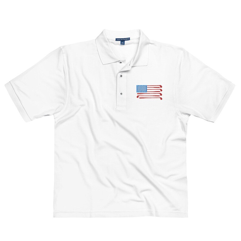 American Flag Golf Shirt Relaxed Fit Men's Polo With Etsy