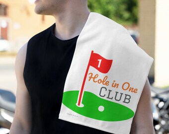 Hole In One Club Golf Towel, Gym Towel Hand Towel, Perfect Gift for a Golfer Who Just Made a Hole in One, Gift for Men Women Dad Mom Grandpa
