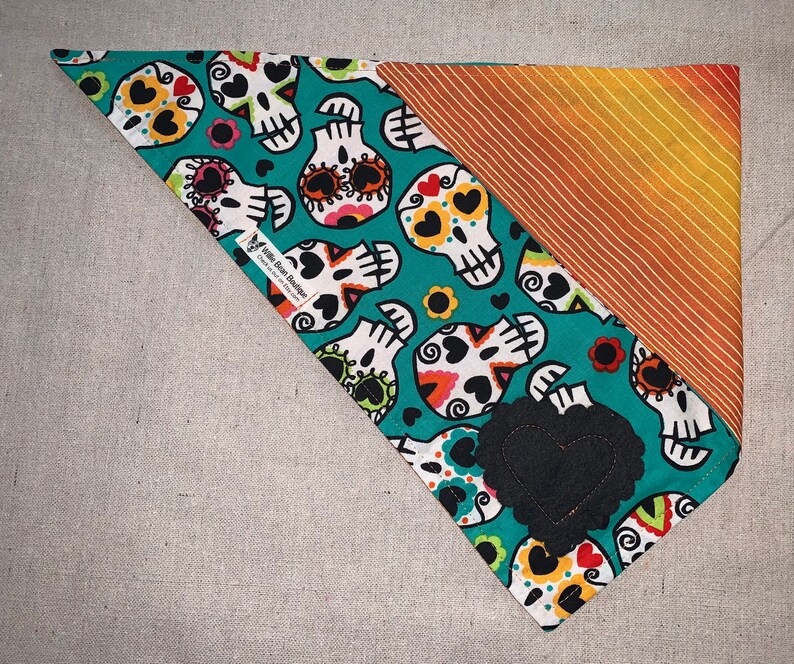 Day of the Dead Heart Dog Bandana-Small