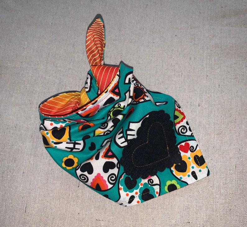 Day of the Dead Heart Dog Bandana-Small