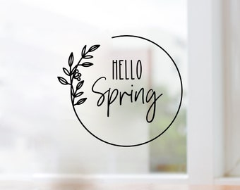 Aufkleber "Hello Spring" / Fensterbild / Frühlingsdeko / Frühling / Sticker