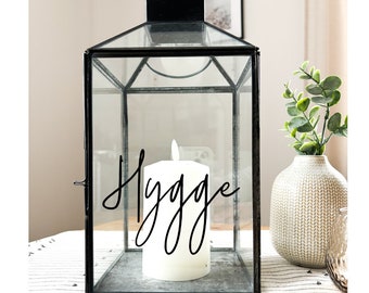 Aufkleber "Hygge" / Sticker / Deko / Windlicht / Vase