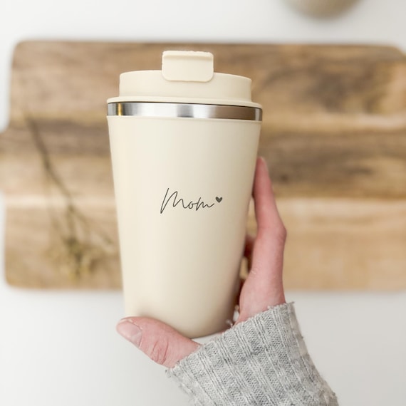 Thermobecher „Mom“ mit Gravur | Geschenk für Mama Geburtstag | Isolierbecher | Kaffeebecher to go | Weihnachtsgeschenk | Coffee-to-go Becher