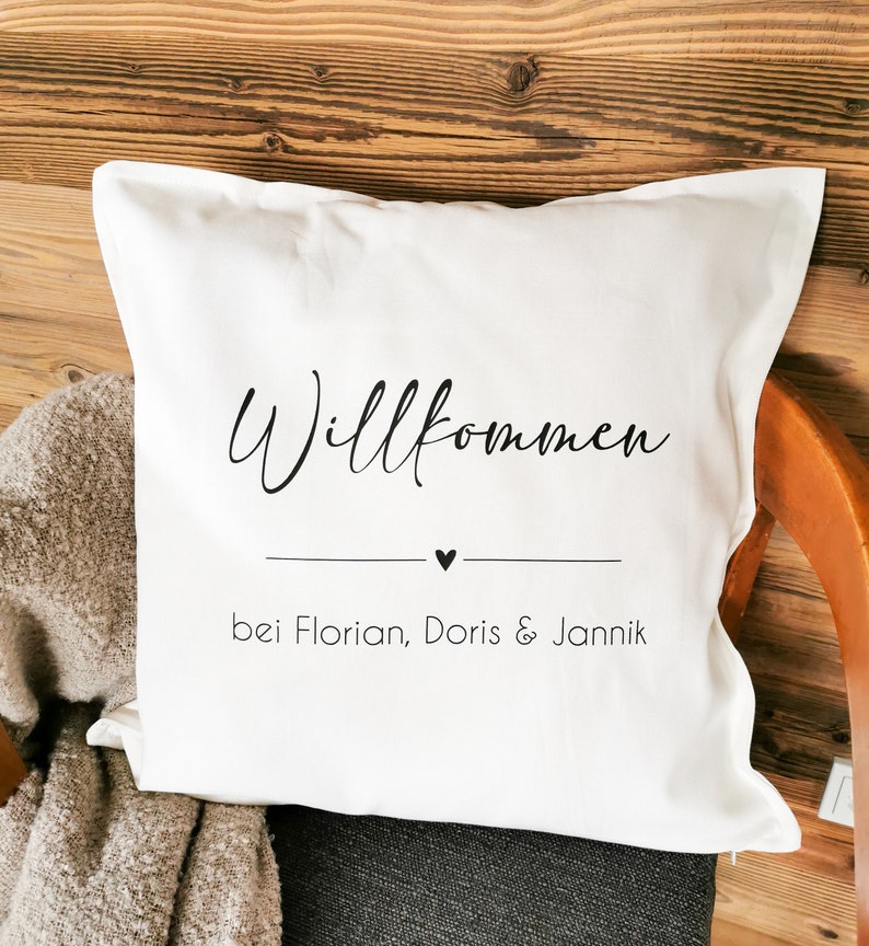 Pillowcase Welcome to ... / with name / family / pillowcase / pillow / gift / moving in / wedding / personalized image 3