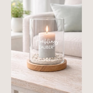 Aufkleber "Frühlingszauber" – DIY Frühlingsdeko für Vase, Windlicht, Glas & Fenster, Schriftzug Frühling, Fensterdeko, selbstklebend