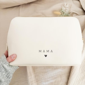 Kosmetiktasche „Mama“ mit Herz – Geschenk Geburtstag, Weihnachten für Mütter – Schminktasche – Muttertagsgeschenk - Make-up Tasche