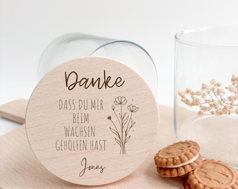 Personalized storage jar "Thank you for helping me grow" – Gift for kindergarten teacher – Farewell from kindergarten/daycare – Personalized with name