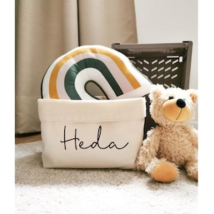 Aufbewahrungskorb für Kinder mit Namen als Geschenk / Utensilo / personalisiert / Spielzeugkorb / Geburtstag / Taufe / Geburt / Weihnachten