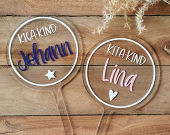 Cake topper with name / personalized / daycare child / kindergarten / kindergarten child