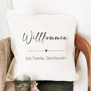 Pillowcase "Welcome to ..." / with name / family / pillowcase / pillow / gift / moving in / wedding / personalized