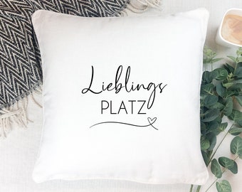 "Favorite Spot" Cushion Cover - Decorative Cushion Cover with Print | 50 x 50 cm Cotton | Housewarming Gift, for Sofa, Couch or Armchair / Cushion