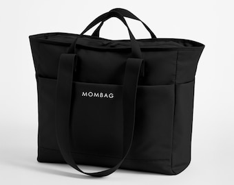 Stylish MOMBAG – large maternity bag with print | Diaper bag, hospital bag, baby gift, weekender, tote bag, travel bag