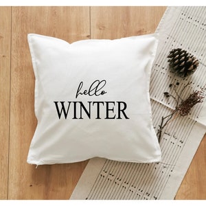 Cushion cover &quot;Hello Winter&quot; / cushion cover / decorative cushion / winter / winter decoration