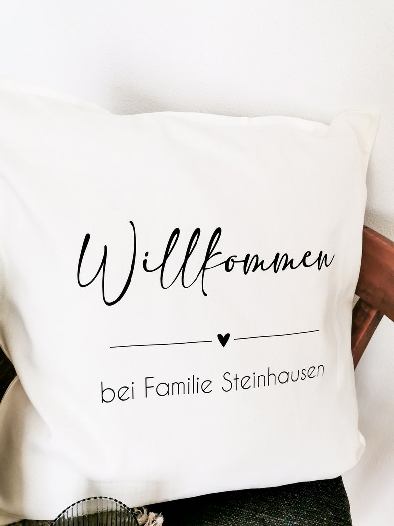 Pillowcase Welcome to ... / with name / family / pillowcase / pillow / gift / moving in / wedding / personalized image 2