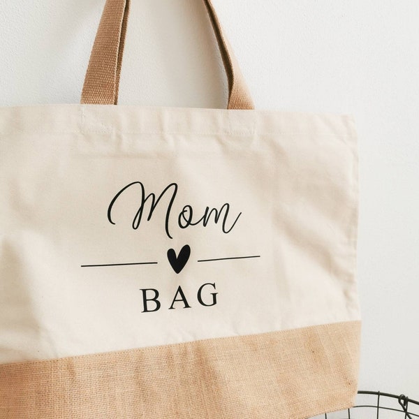 Tasche "Mom Bag" / Tragetasche / Shopper / Reisetasche / Mama / XXL Shopper / Juteshopper / Jutetasche