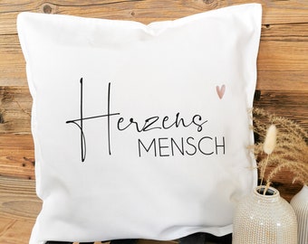 Kissenhülle "Herzensmensch" / Kissenbezug / Kissen / Dekokissen