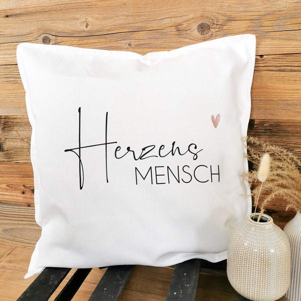 Kissenhülle "Herzensmensch" / Kissenbezug / Kissen / Dekokissen