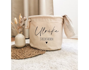 Storage basket with name / personalized / knitting / basket
