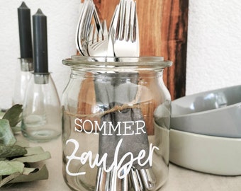 Aufkleber "Sommerzauber" / Sommerdeko / Sticker / Fensterbild / Deko / Windlicht