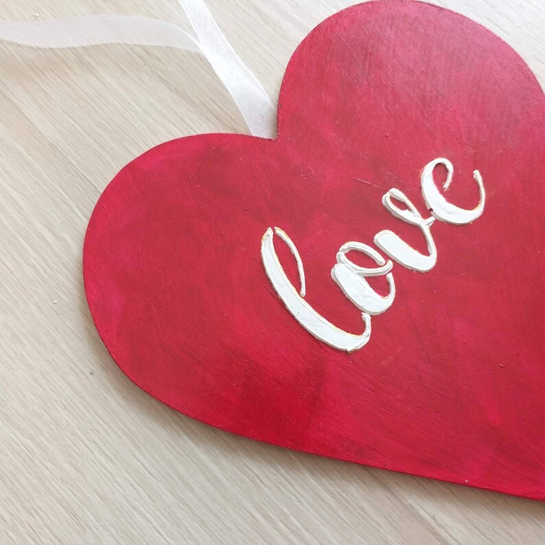 Love Valentines Day Hanging Heart Gift for Her Wall Hanging Etsy