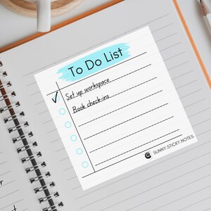 Post-it Sticky Notes Pad - To Do List, Cute Stationary for Office & Work, Productivity Memo Pad