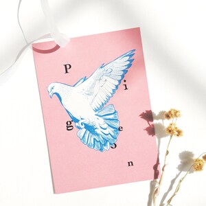 Cartes Postale -Oiseaux de Paris -PIGEON - fait main - papier recyclé - Made in France