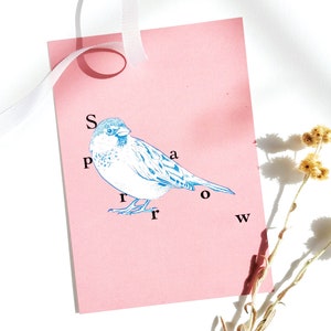 Cartes Postale -Oiseaux de Paris - MOINEAU - fait main - papier recyclé - Made in France