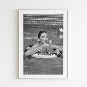 Retro Küsten Poster Print | Schwarz und Weiß