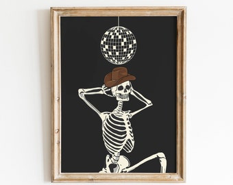 Tanzender Cowboy Skelett Posterdruck