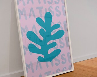Pink Matisse Printable Poster, Dorm Room Decoration, Modern Art Poster, Printable Trendy Wall Art, Digital Home Decor, Wall Art for Women
