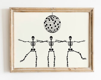 Dancing Skeletons Poster Print