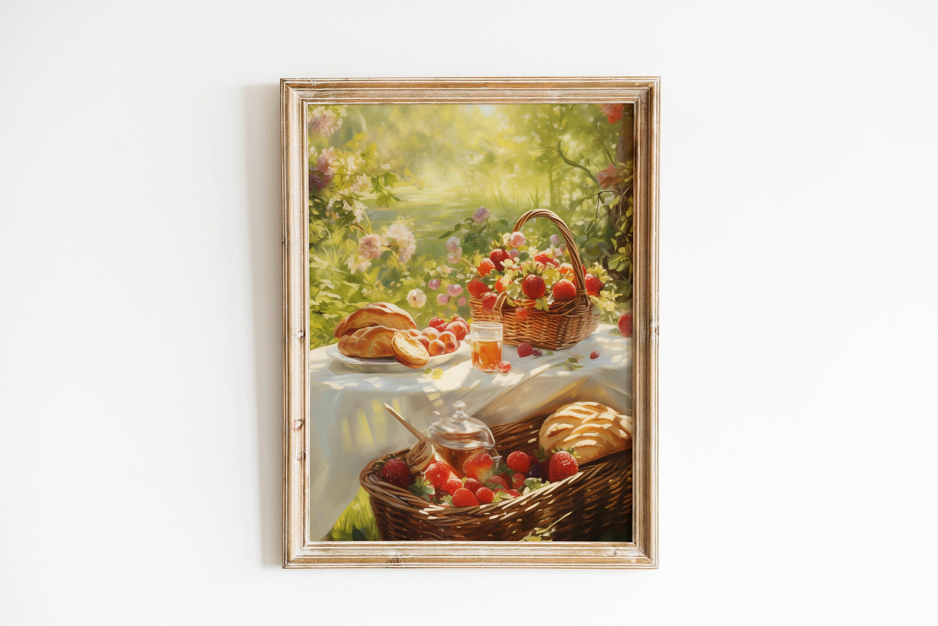 Oil Painting Picnic Poster Print