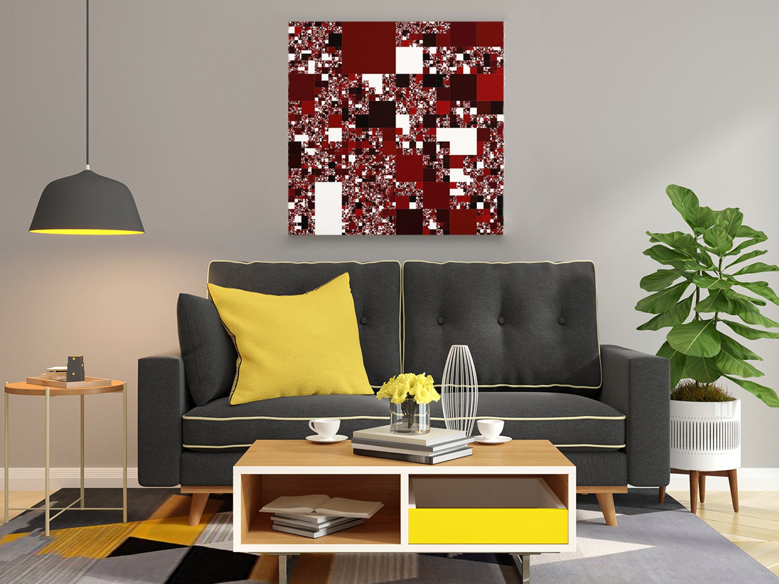 Abstract Wall Art Square Canvas Print Digital Print Art Etsy