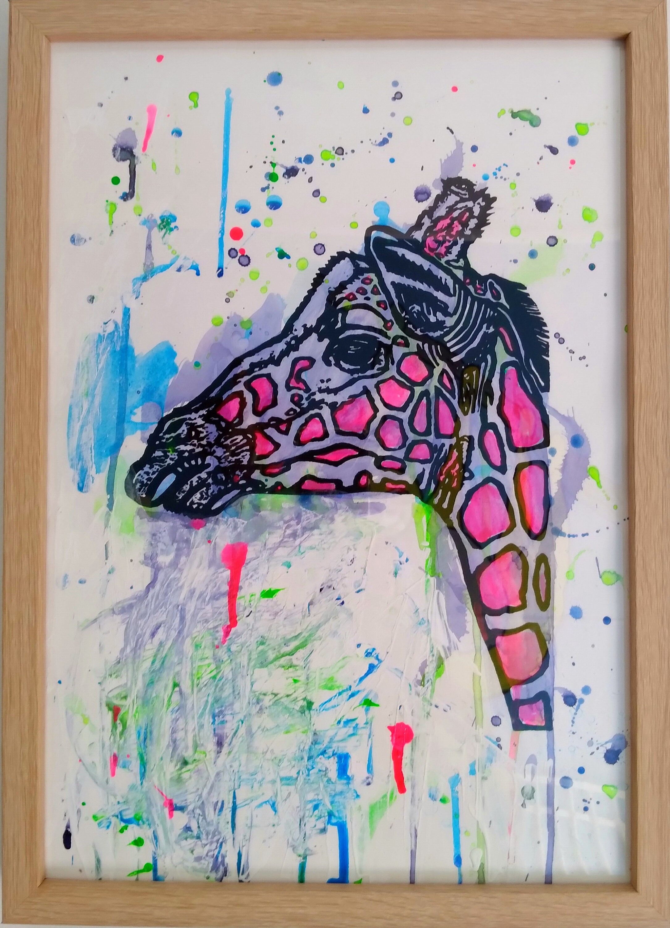 Mixed Media Animal Giraffe Wall Art Original Art Piece Etsy UK