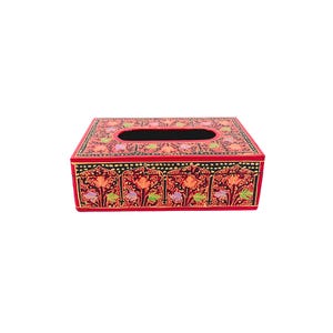 Scatola di fazzoletti fatta a mano per decorare la tavola, scatola di fazzoletti floreale fatta a mano in carta Kashmiri per decorare la cucina/soggiorno, regalo decorativo.