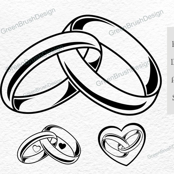 Marriage Rings Svg , Wedding rings Svg, Wedding Svg, Clipart, Silhouette, Cricut, Engagement Ring SVG, Marriage Svg